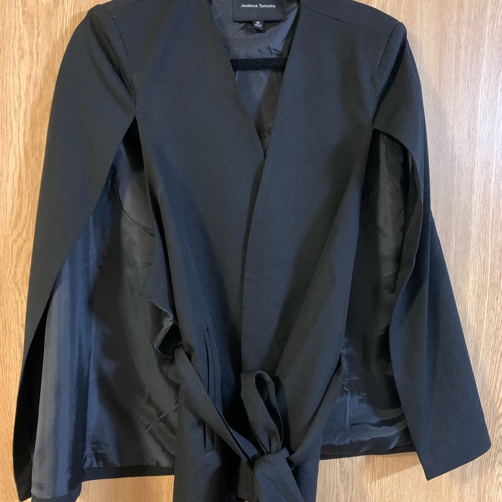 NWoT Jealous Tomato belted cape blazer